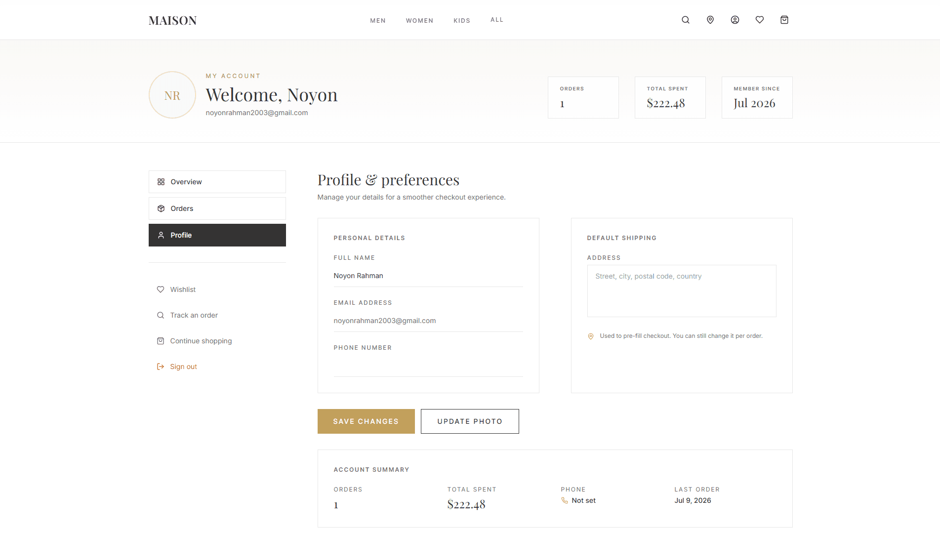 Profile Preference