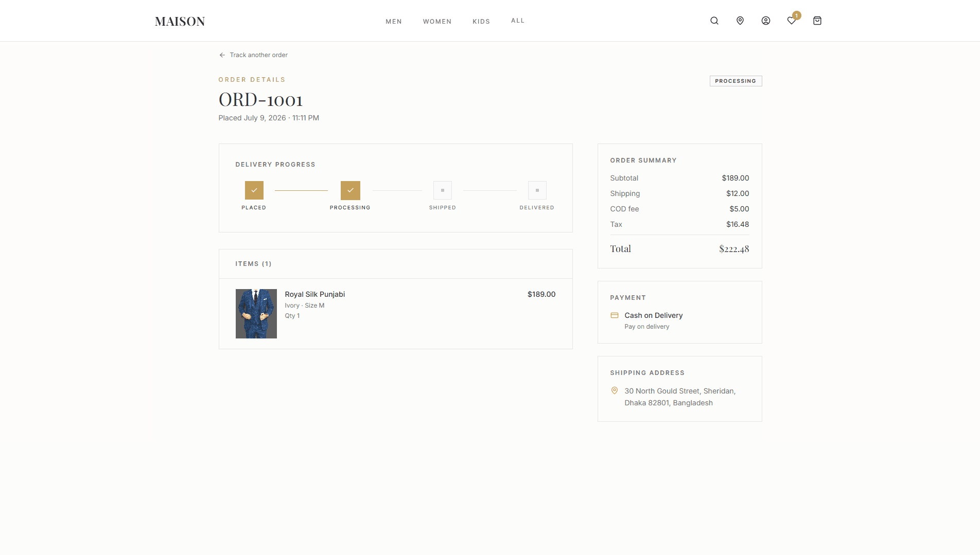 Order Tracking