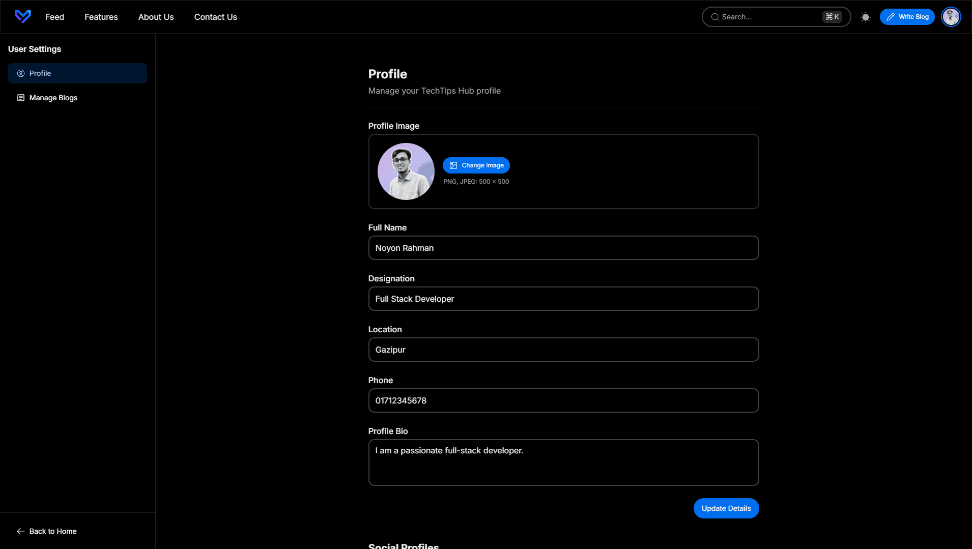 Edit Profile